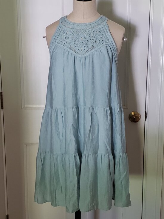 BTFBM Dresses & Skirts - BTFBM mint green A-line tiered midi dress